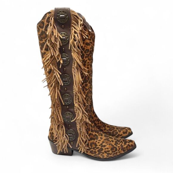 NAUGHTY MONKEY Rodeo Doll Sueded Fringe Boots, NEW!! Size 9.5 - Picture 1 of 12
